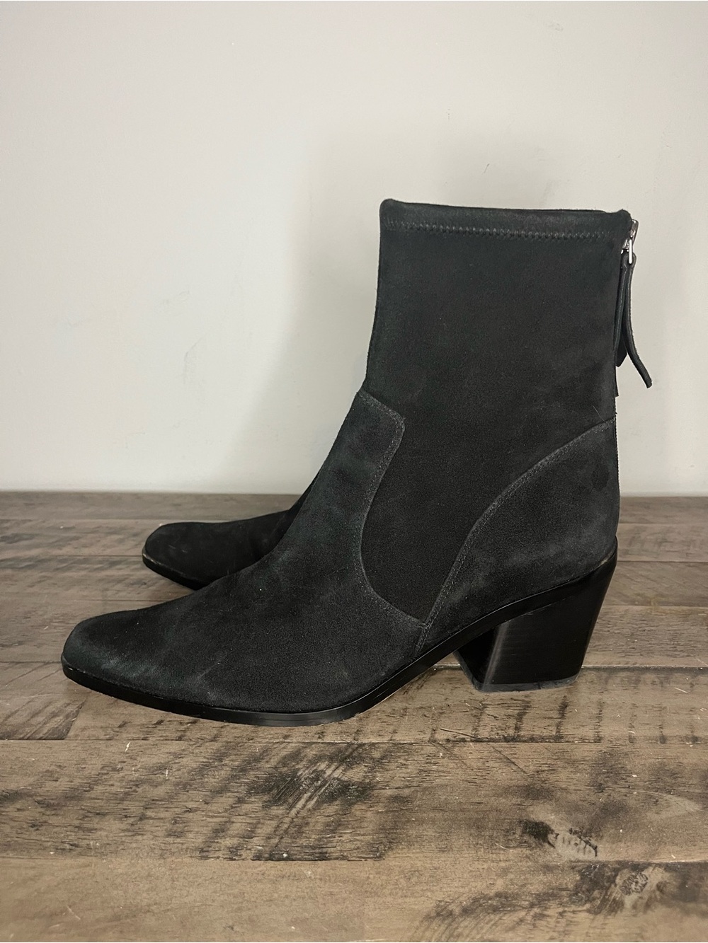 Naturalizer 27 Black Suede Ankle Boots